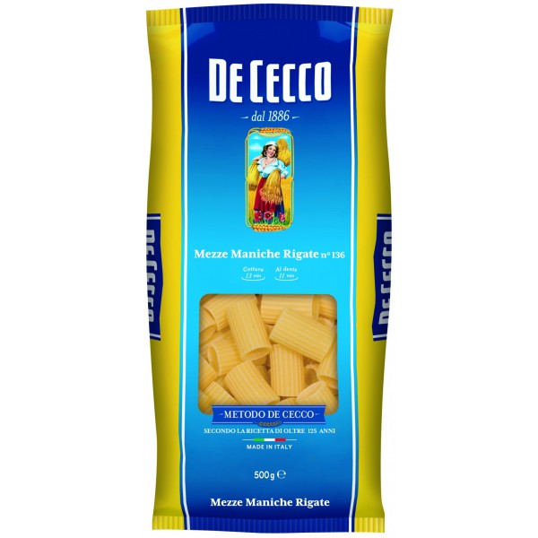 De Cecco Mezze Maniche Rigate N  136 Gr