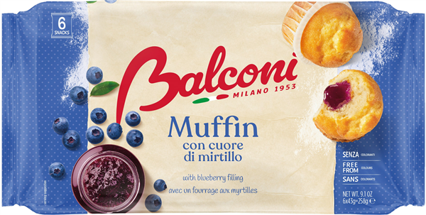 Balconi Muffin Cuore Di Mirtilli Gr 240