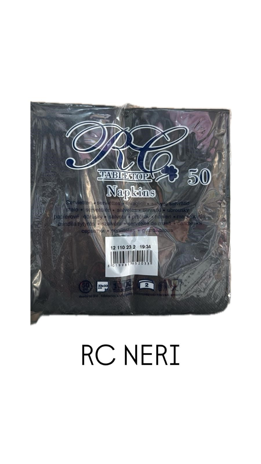 Rc Tovaglioli 33x33 Neri Pz 50