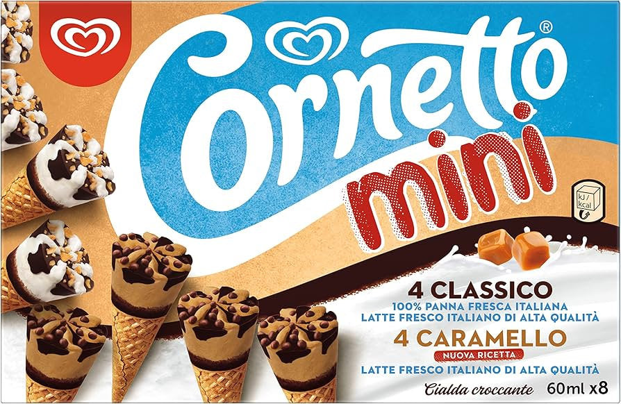 Algida Cornetto Mini Panna Caram. Gr.288