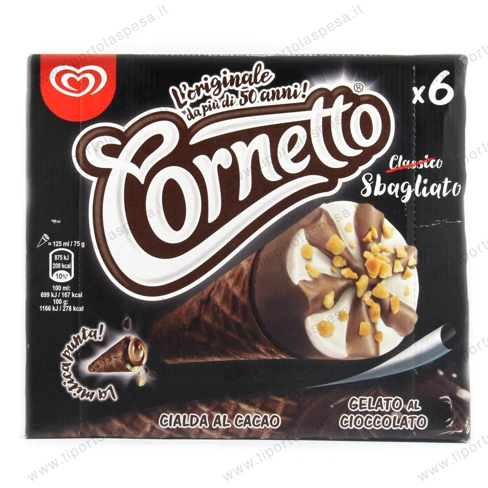 Algida Cornetto Cioccolato X6 Gr 450