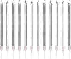 Candeline Metalliche Argento 13 Cm 16 Pz