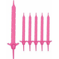 Candeline Party Candles Da Pz 4 Rosa