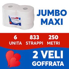 Carta Igienica Jumbo Maxi Mt 250x6